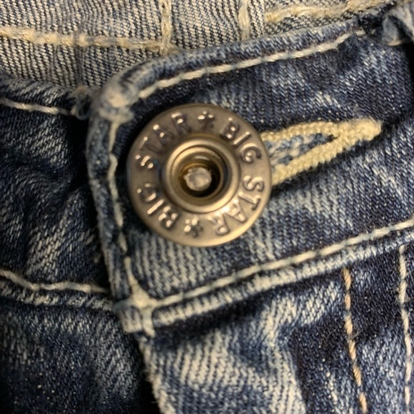 BIG STAR Sweet Bootcut Jeans Women's 26S Blue Low Rise Embroidered Cotton Blend - Picture 3 of 8